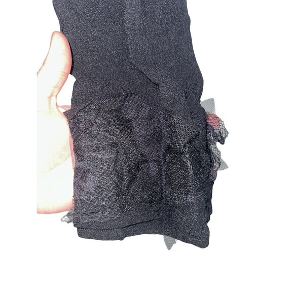 Krista Larson Womens Semi Sheer Nylon Leggings OS Black Lace Detail Whimsigoth - Picture 2 of 10